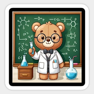 Science teddy bear Sticker